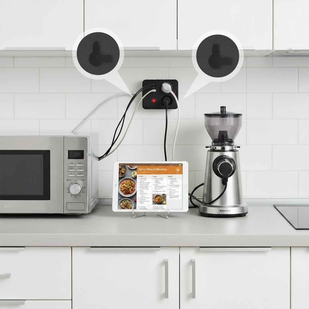 Ciabatta elettrica Maclean, cavo di prolunga 2 prese + 3xUSB, 110-240V AC 50/60Hz, 2,1A max 2500W, 3 m, nero, MCE388 B