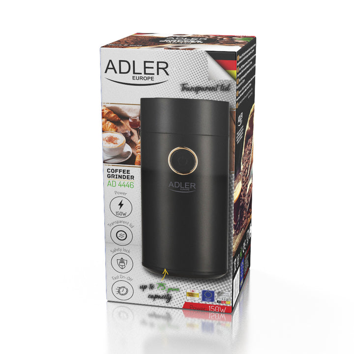 Macinacaffè elettrico Adler, 150W, nero, AD 4446BG