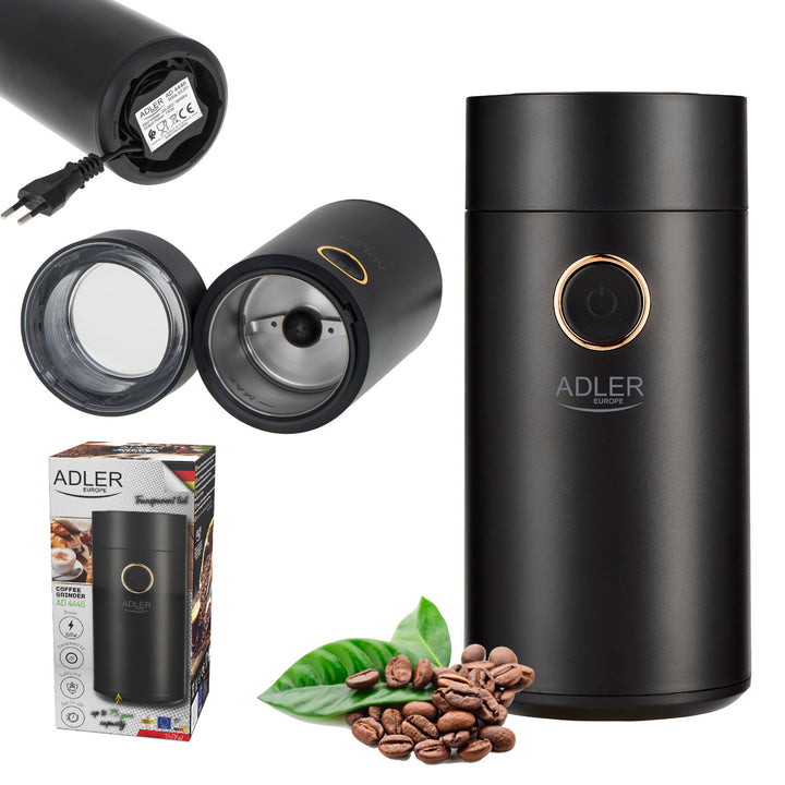 Macinacaffè elettrico Adler, 150W, nero, AD 4446BG