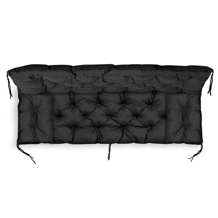 Set da giardino nero 120x60x50cm + 2 cuscini 42 x 42 cm