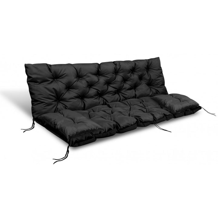 Set da giardino nero 120x60x50cm + 2 cuscini 42 x 42 cm
