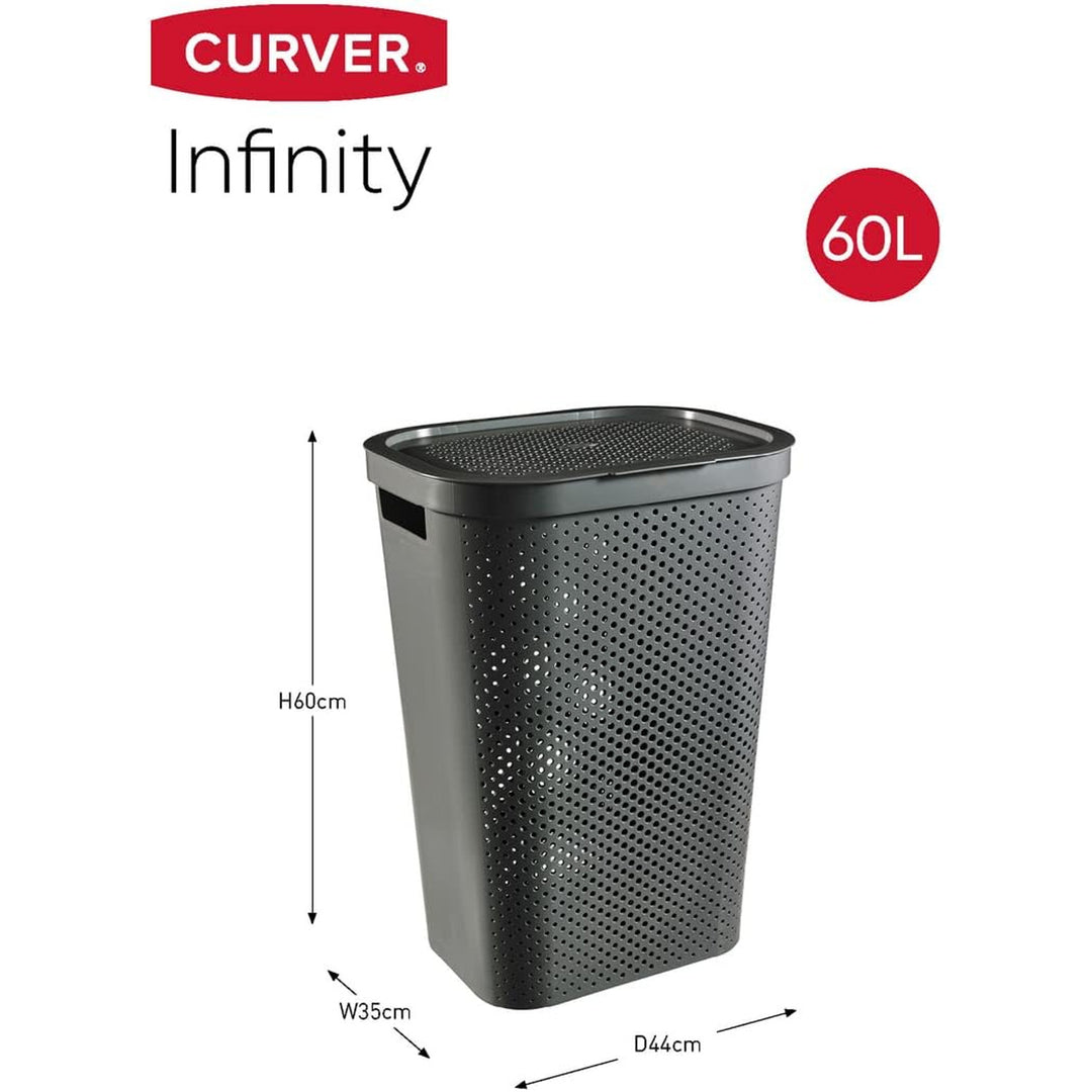 Curver Infinity Cesto per biancheria riciclata 60L grigio scuro
