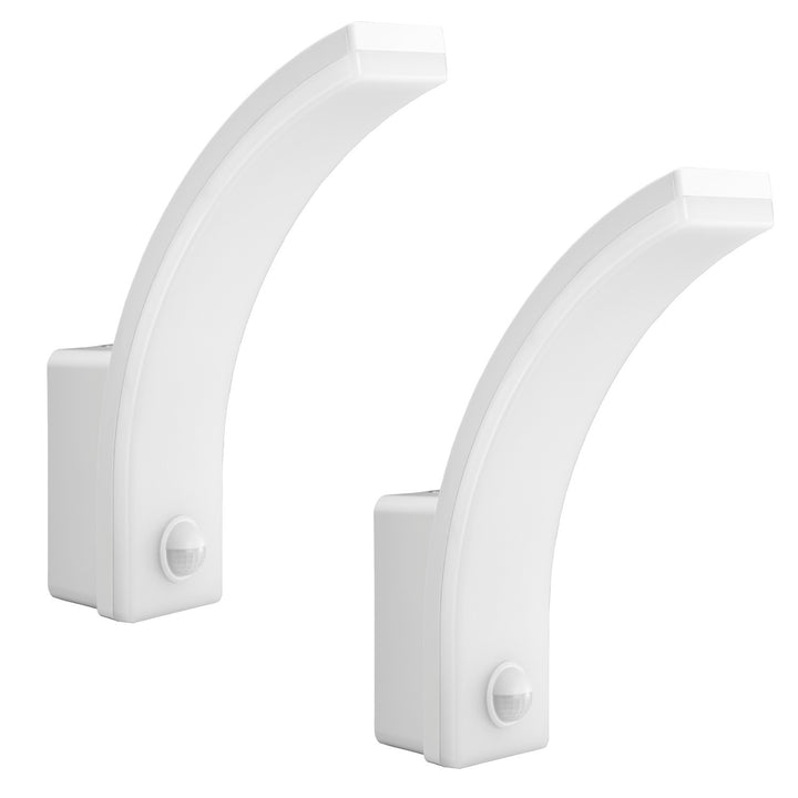 Sensore di movimento Maclean Lampada LED, sensore di movimento PIR, bianco, 20W, IP65, 2000lm, bianco neutro (4000K) MCE512 W, 2 pezzi