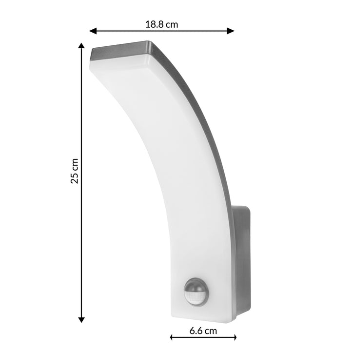 Sensore di movimento Maclean Lampada LED, sensore di movimento PIR, grigio, 20W, IP65, 2000lm, bianco neutro (4000K) MCE512 GR, 2 pezzi