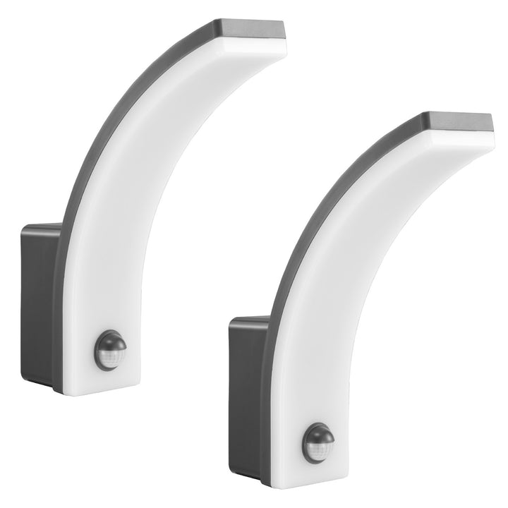 Sensore di movimento Maclean Lampada LED, sensore di movimento PIR, grigio, 20W, IP65, 2000lm, bianco neutro (4000K) MCE512 GR, 2 pezzi