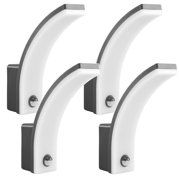 Sensore di movimento Maclean Lampada LED, sensore di movimento PIR, grigio, 20W, IP65, 2000lm, bianco neutro (4000K) MCE512 GR, 4 pezzi