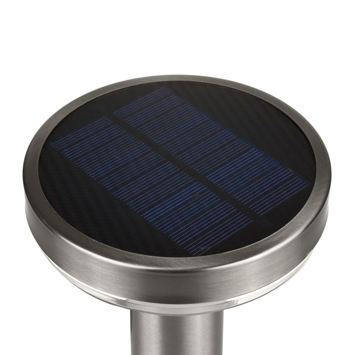 Luce LED solare Maclean, con sensore, 3 modalità, plug-in, Li-ion 18650, IP44, 3,7V, 1200 mAh, cromo opaco, MCE465 C/M, 8 pezzi