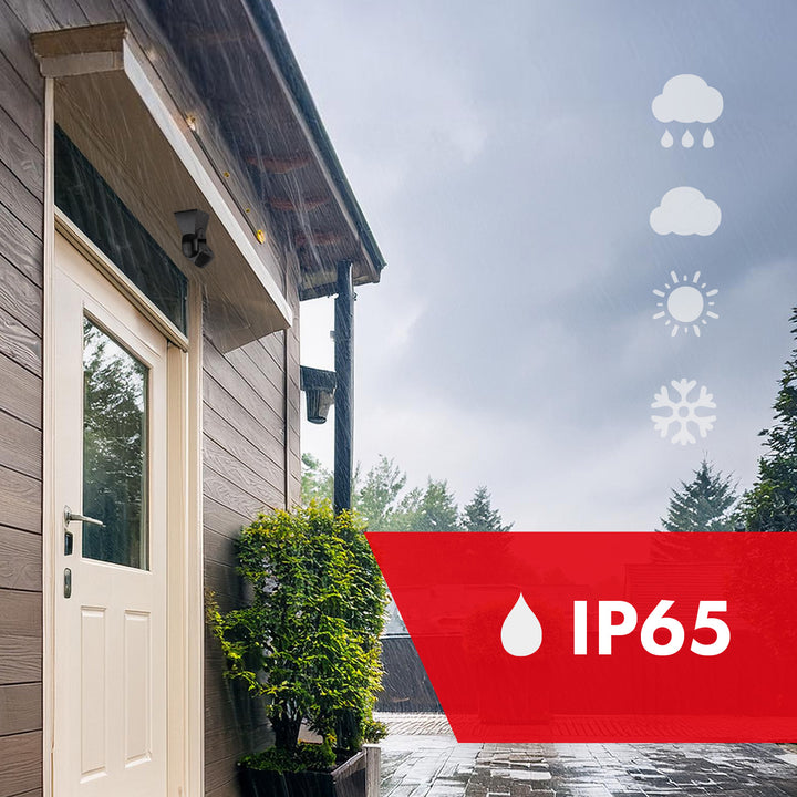 Sensore di movimento PIR Maclean, a infrarossi, IP65, nero con copertura nera, portata 12 m, MCE201 B/B