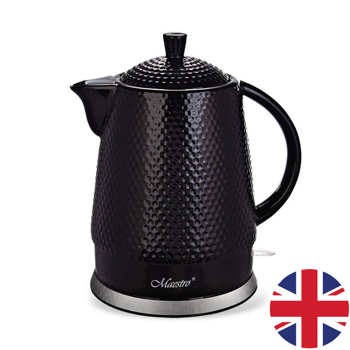 Bollitore in ceramica Maestro, capacità 1,5 litri, 1500W, nero, MR069 spina UK