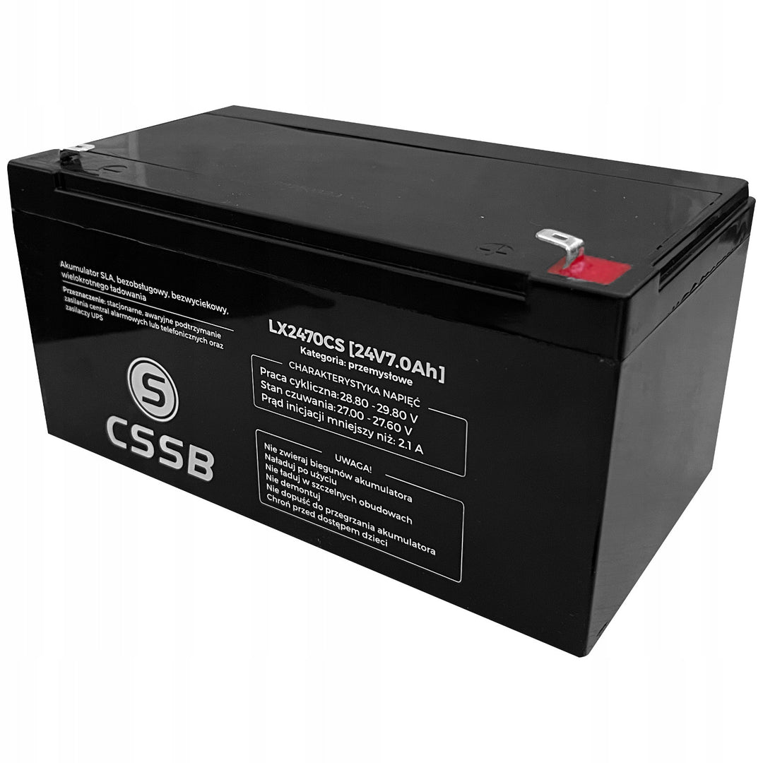 Batteria Lamex senza manutenzione, AGM SLA, 24V, 7Ah, LX2470