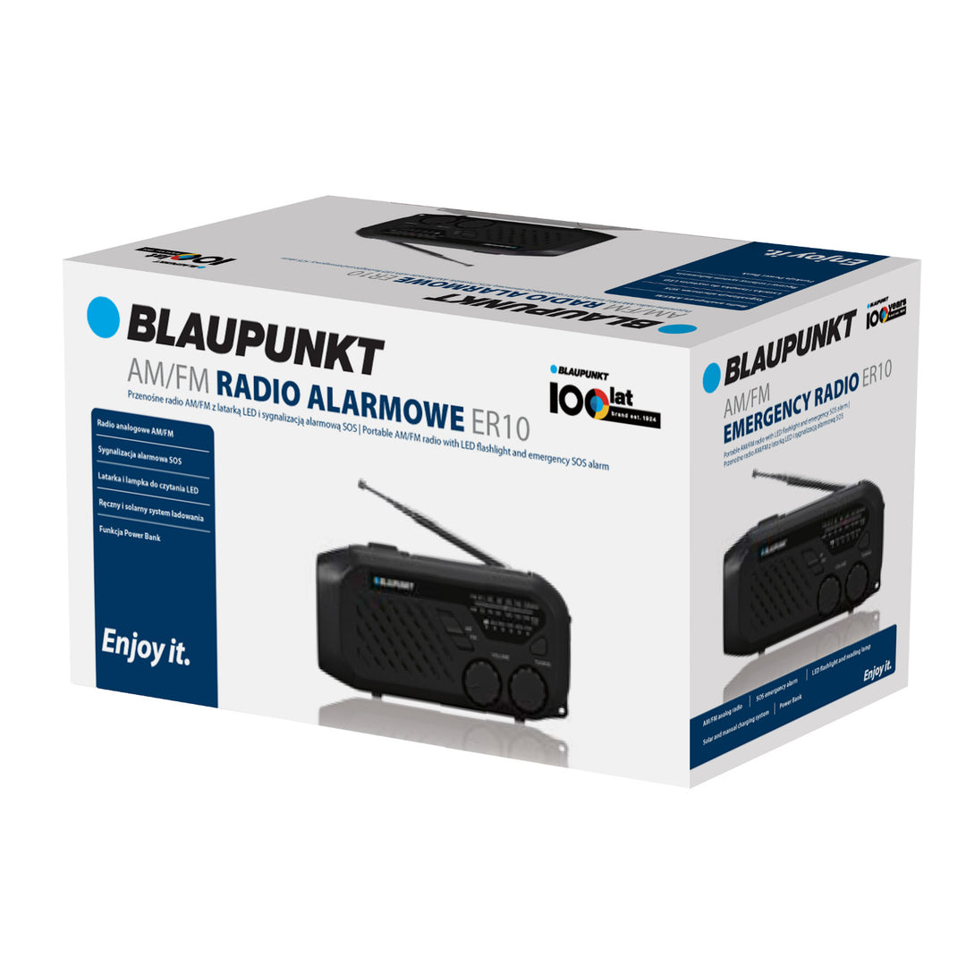 Radio Blaupunkt a rete/batteria, torcia LED, indicazione SOS, antenna, ER10