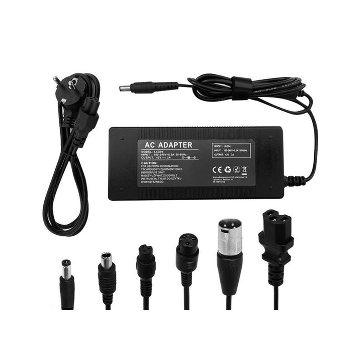 Caricabatterie Lextool per scooter e veicoli elettrici, 6 spine, 230V AC, 42V DC 2A, LXG94