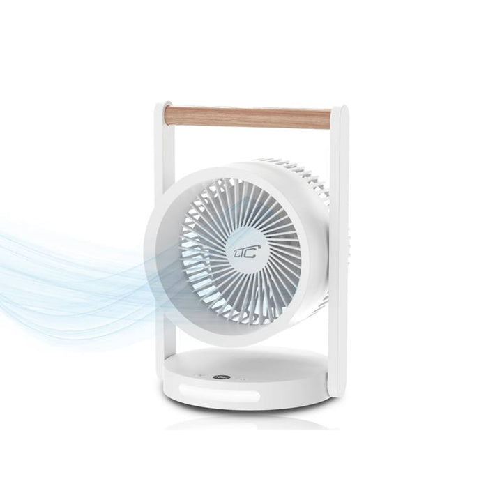 Ventilatore da tavolo wireless LTC, luce notturna e display LED, 5 livelli di velocità, batteria da 3600 mAh, LXWB17