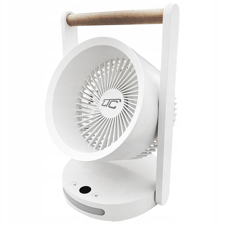 Ventilatore da tavolo wireless LTC, luce notturna e display LED, 5 livelli di velocità, batteria da 3600 mAh, LXWB17