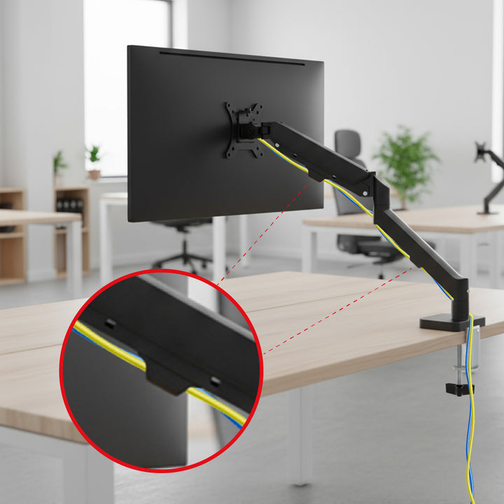 Supporto per monitor Maclean, molla a gas, 17"-32", 2-10kg, nero, MC-133