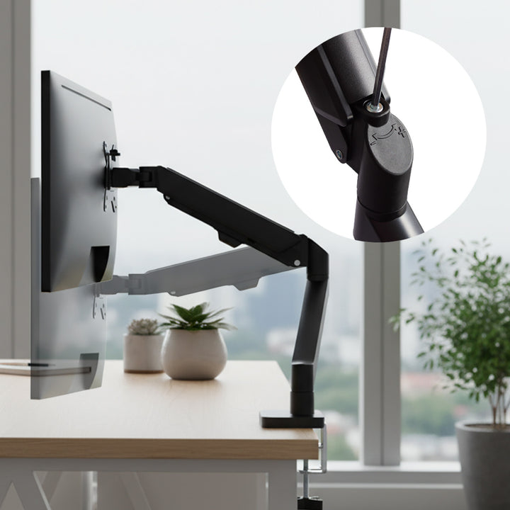 Supporto per monitor Maclean, molla a gas, 17"-32", 2-10kg, nero, MC-133