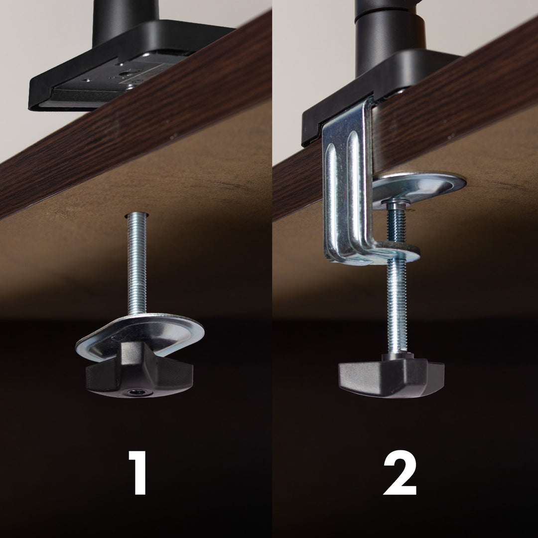 Supporto per 2 monitor Maclean, molla a gas, 17"-32", 2-10kg, nero, MC-134