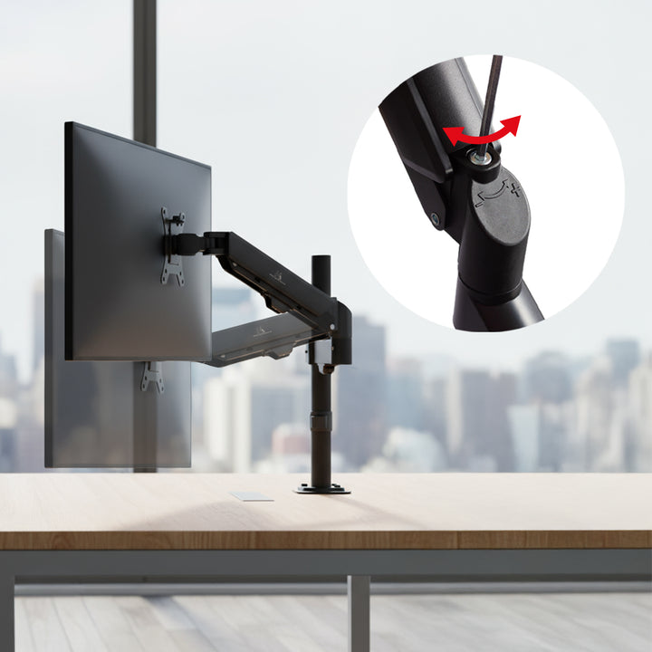 Supporto monitor Maclean, molla a gas, 17"-32", 2-10 kg, nero, MC-135