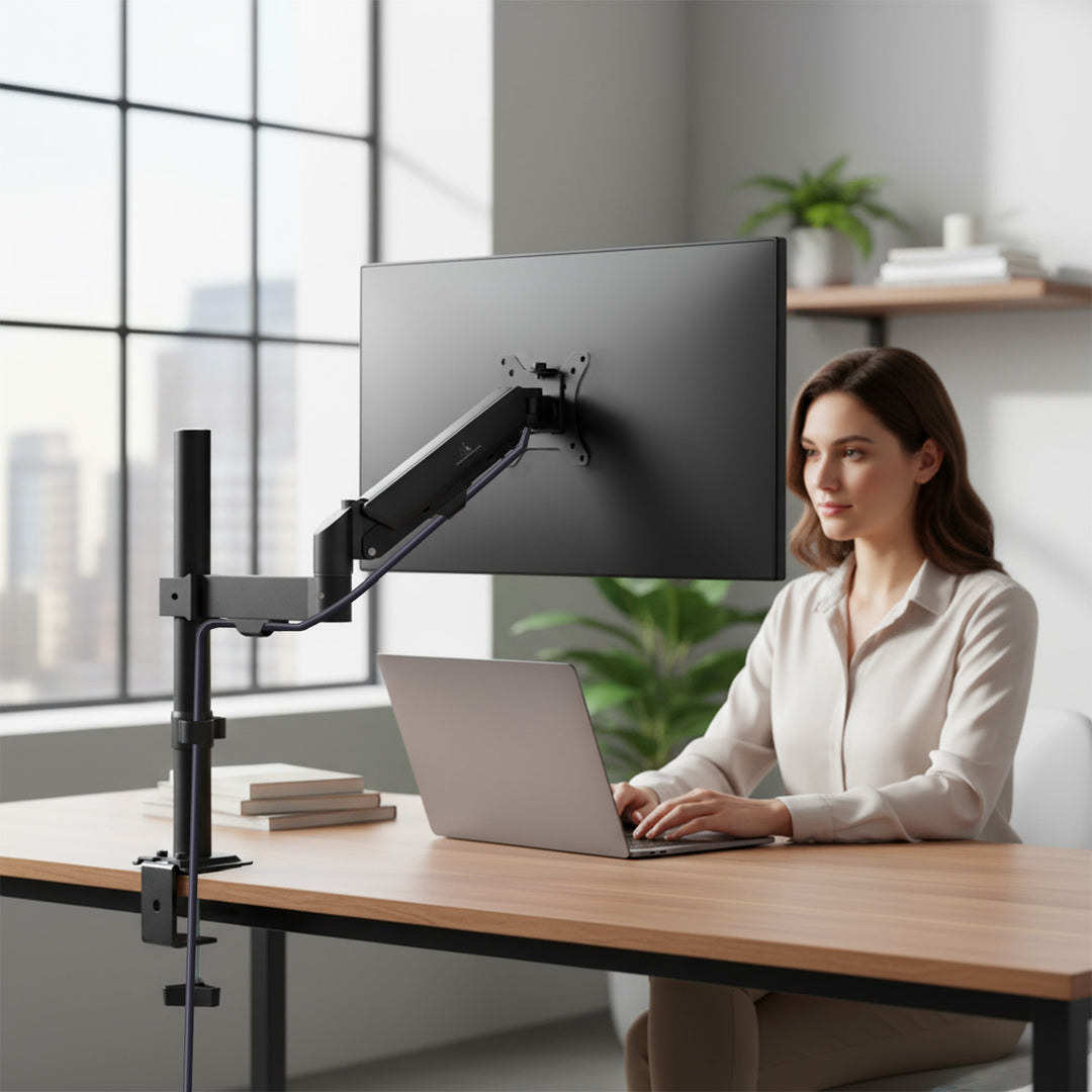 Supporto monitor Maclean, molla a gas, 17"-32", 2-10 kg, nero, MC-135