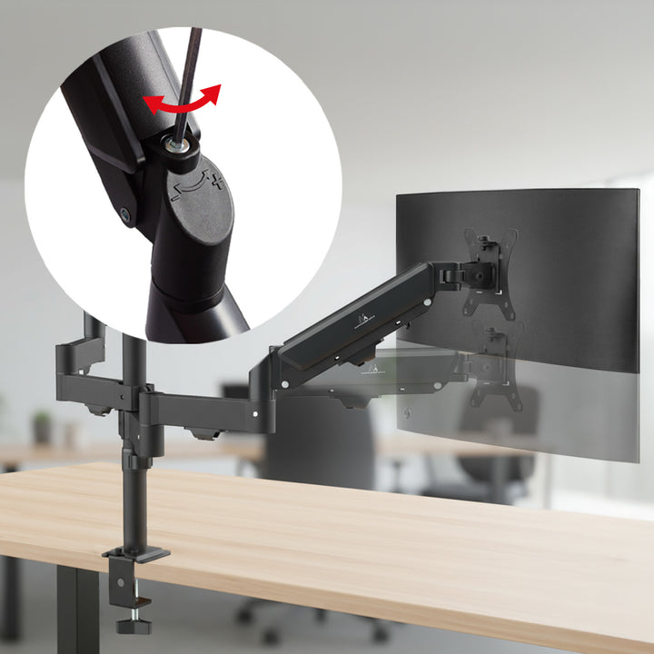 Supporto per 3 monitor Maclean, molla a gas, 17"-27", 2-8kg, nero, MC-137