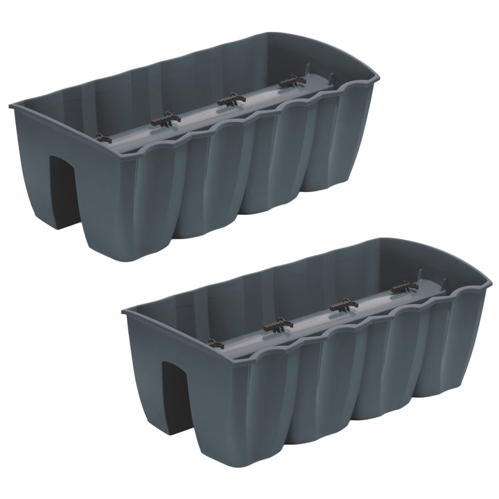 Vaso per ringhiera DCRO600 - Antracite, capacità 18L, 2 pezzi