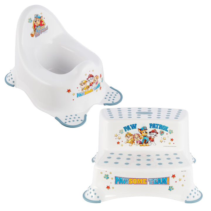 Vasino antiscivolo Psi Patrol, bianco, max 15 kg + pedana antiscivolo Psi Patrol, bianco, max 120 kg