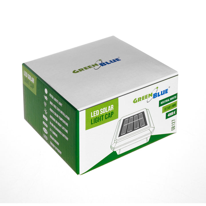 GreenBlue Lampada solare a LED, 80x80 mm, copertura a busta, GB127, 4 pezzi
