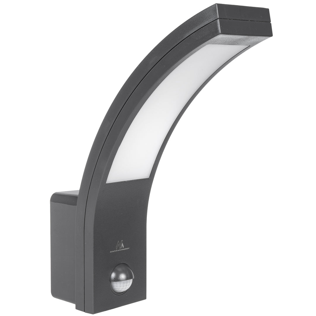 Sensore di movimento Maclean Lampada LED, sensore di movimento PIR, grigio, 10W, IP54, 750lm, bianco neutro (4000K) MCE244 GR, 2 pezzi