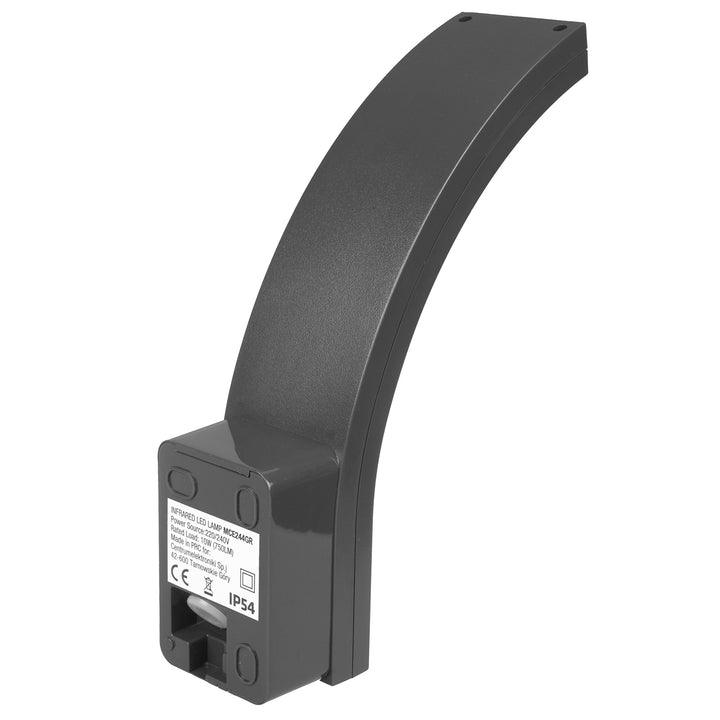 Sensore di movimento Maclean Lampada LED, sensore di movimento PIR, grigio, 10W, IP54, 750lm, bianco neutro (4000K) MCE244 GR, 2 pezzi