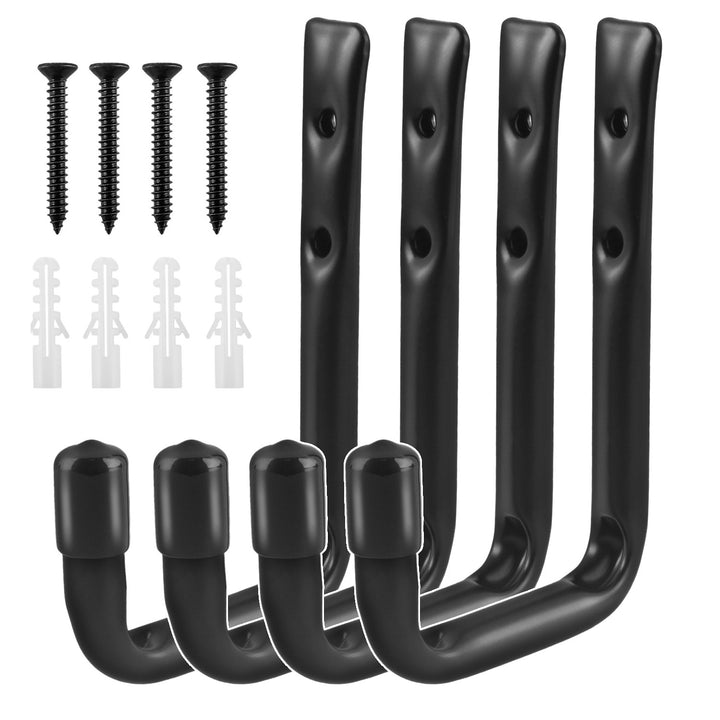 Set di 4 staffe da parete Maclean, per pneumatici, ruote, scale, biciclette, acciaio, carico massimo 22 kg/staffa, MC-489
