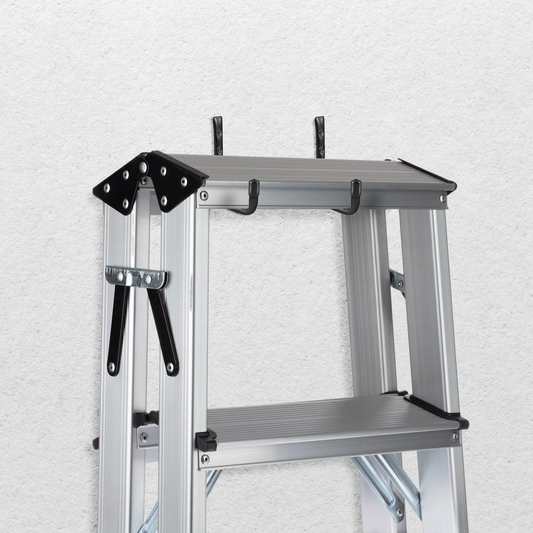 Set di 8 staffe da parete Maclean, per pneumatici, ruote, scale, biciclette, acciaio, carico massimo 22 kg/staffa, MC-489