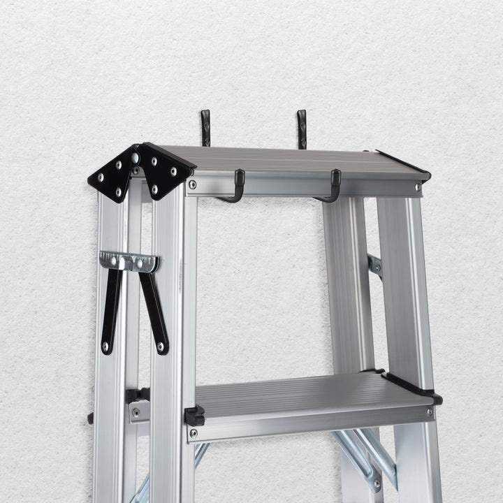 Set di 8 staffe da parete Maclean, per pneumatici, ruote, scale, biciclette, acciaio, carico massimo 22 kg/staffa, MC-489