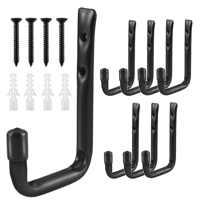 Set di 8 staffe da parete Maclean, per pneumatici, ruote, scale, biciclette, acciaio, carico massimo 22 kg/staffa, MC-489