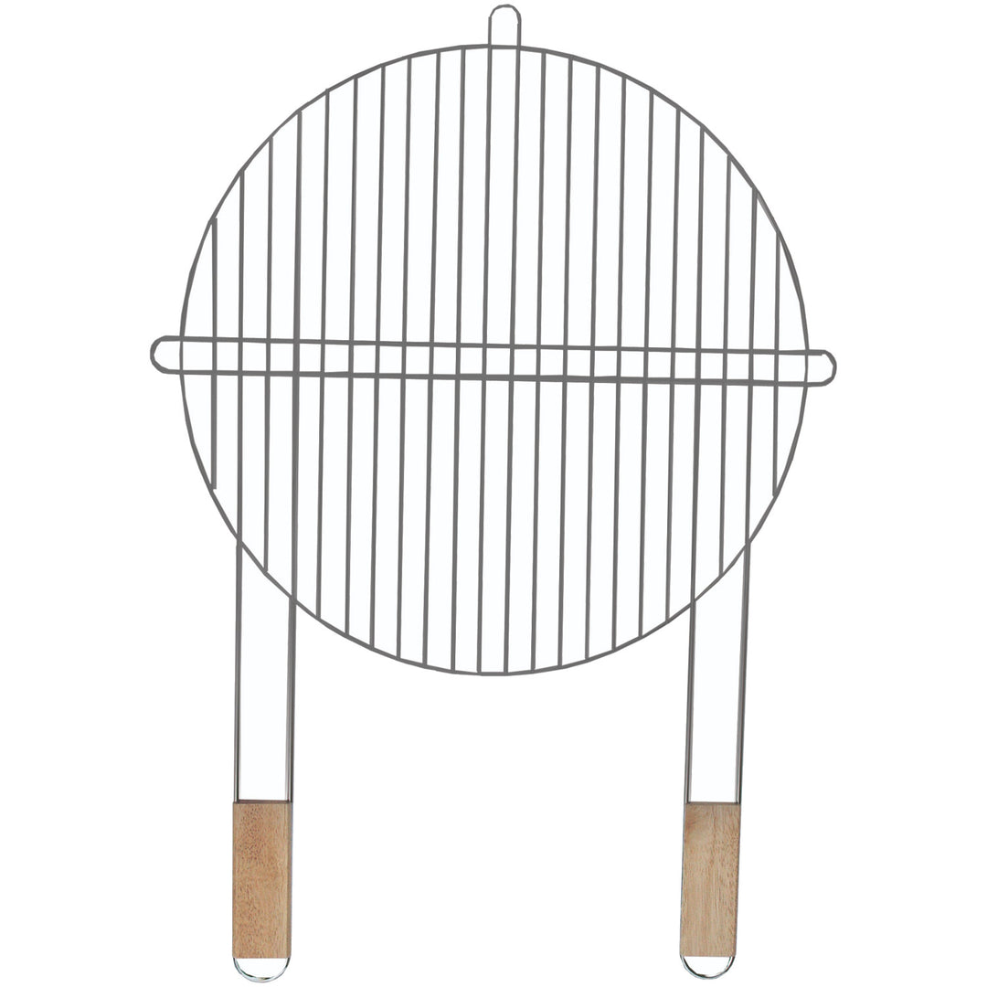 Griglia rotonda Master Grill & Party, acciaio cromato, manici in legno, 51 cm, MG257