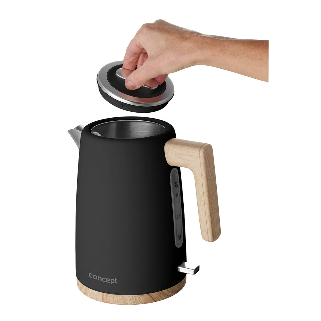 Bollitore elettrico Concept ELWOOD, acciaio inox, 1,7L, indicatore del livello dell'acqua, RK3316