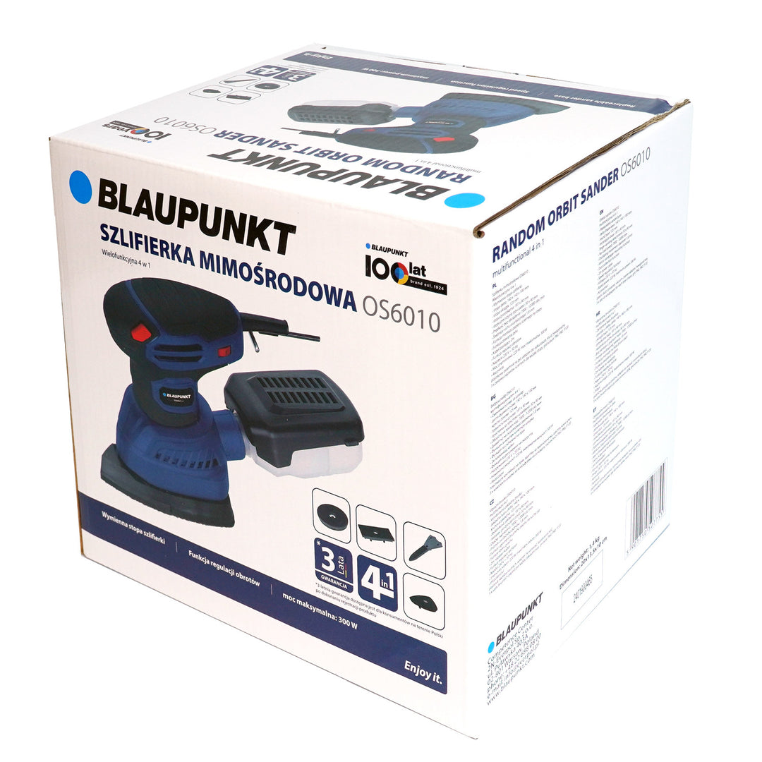 Levigatrice Blaupunkt, 300 W, piedini intercambiabili, diametro oscillatorio 1,8 mm, OS6010