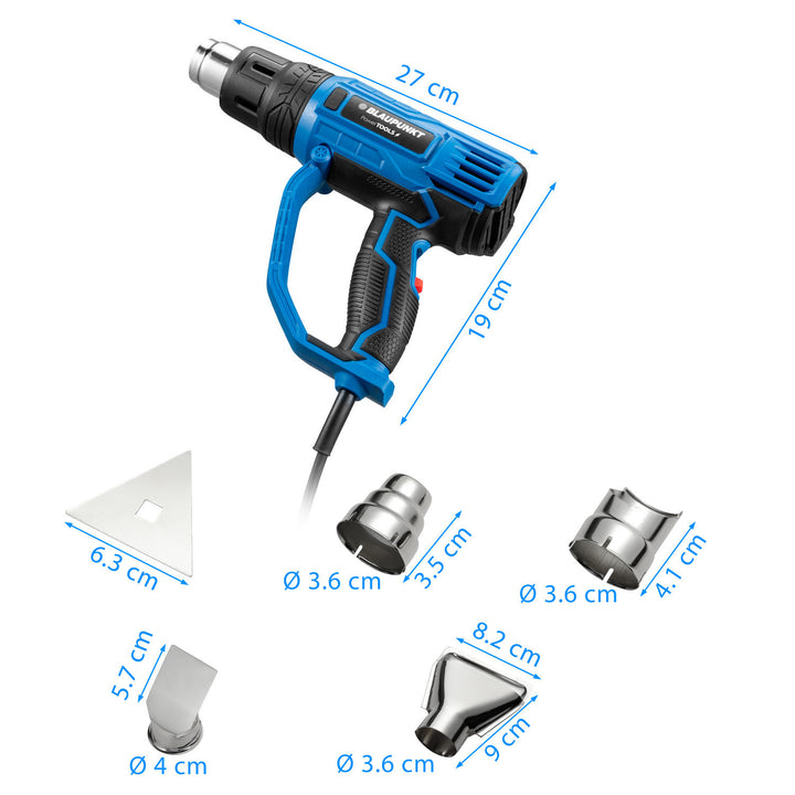 Pistola termica Blaupunkt, 2000W, controllo della ventola, gamma 350-600°C, HG2010