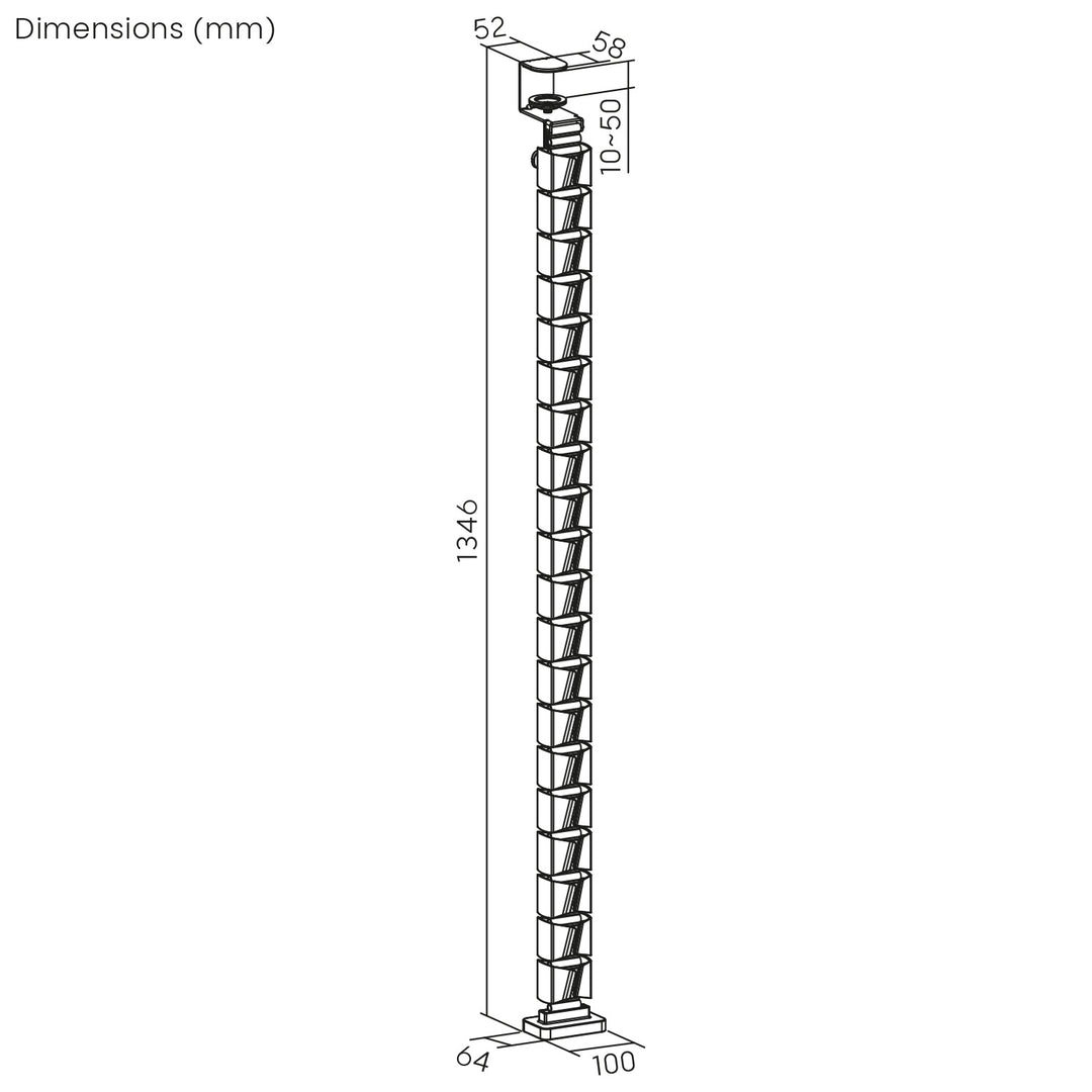 Scrivania per videogiochi con ripiano per monitor NanoRS, 50 kg max, altezza 850 mm, nero, RS170+Organizzatore di cavi/griglia per scrivania Nano RS, 1345 mm, nero e rosso, RS125