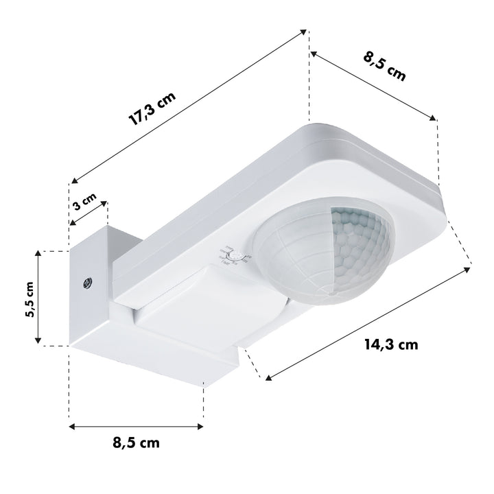 Rilevatore di movimento Maclean PIR, infrarosso, IP65, max 2000W, MCE243, 2 pezzi
