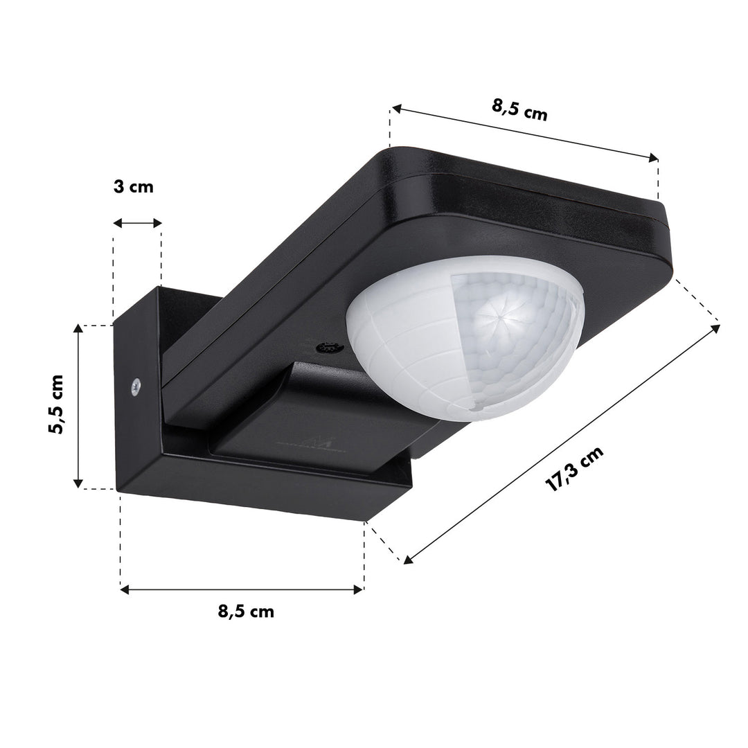 Rilevatore di movimento Maclean PIR, infrarosso, IP65, max 2000W, nero, MCE243 B, 2 pezzi