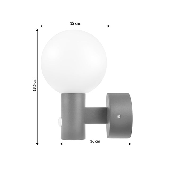 Sensore di movimento Maclean Lampada LED, sensore di movimento PIR, grigio, 15W, IP65, 1600lm, bianco neutro (4000K) MCE515 GR, 2 pezzi