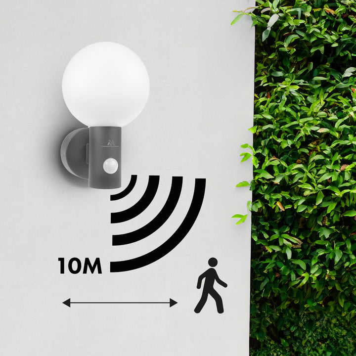 Sensore di movimento Maclean Lampada LED, sensore di movimento PIR, grigio, 15W, IP65, 1600lm, bianco neutro (4000K) MCE515 GR, 2 pezzi