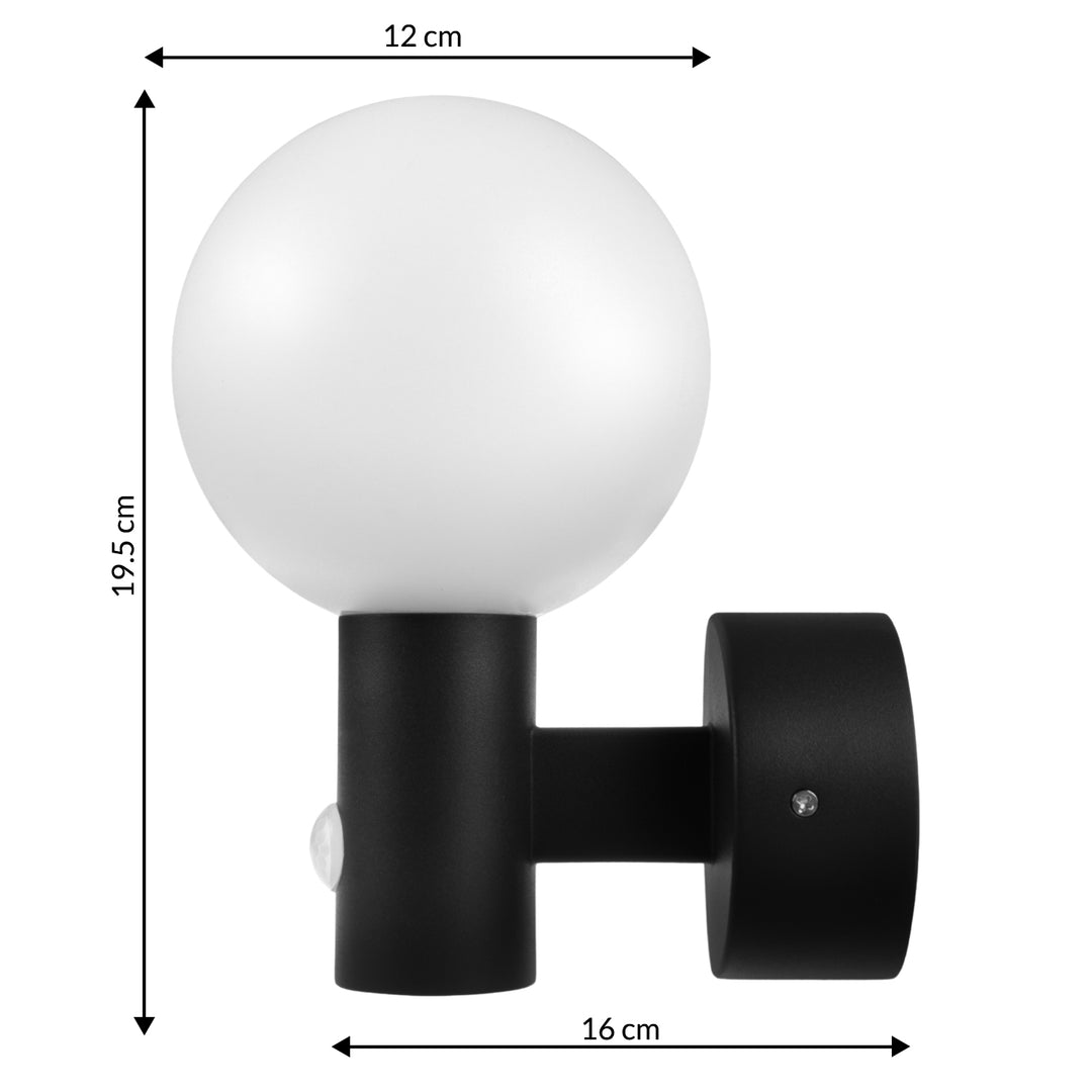 Sensore di movimento Maclean Lampada LED, sensore di movimento PIR, nero, 15W, IP65, 1600lm, bianco neutro (4000K) MCE515 B, 2 pezzi