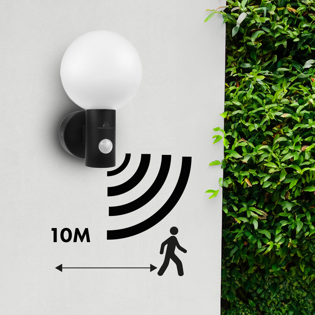 Sensore di movimento Maclean Lampada LED, sensore di movimento PIR, nero, 15W, IP65, 1600lm, bianco neutro (4000K) MCE515 B, 2 pezzi