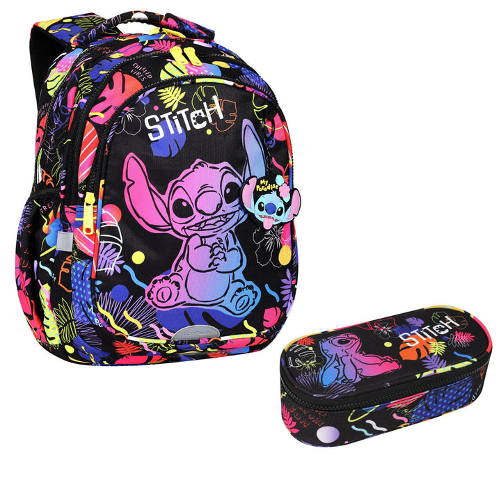 Coolpack Jerry DISNEY STITCH 19 L zaino scuola nero + CoolPack Campus Disney Stitch astuccio ovale F062886