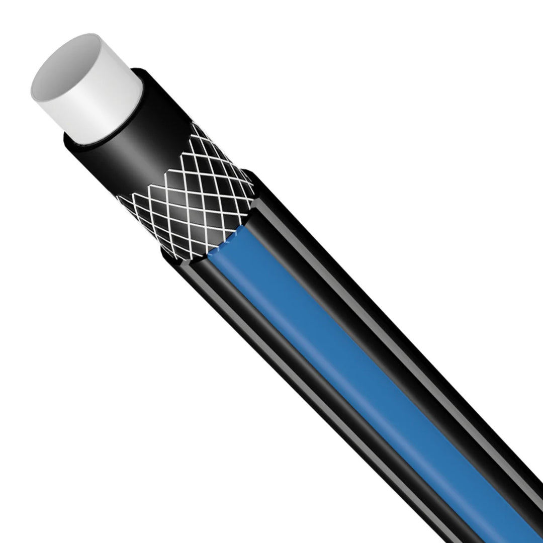 Set da giardino Vartco, tubo da 1/2'' 20m, raccordo rapido stop and go, raccordo per rubinetto, irrigatore, staffa a muro, Home Set