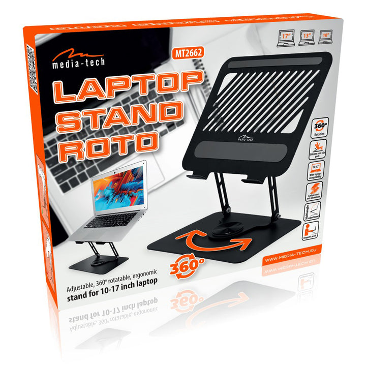 Supporto ergonomico regolabile e girevole per laptop 10-17, Media-Tech MT2662