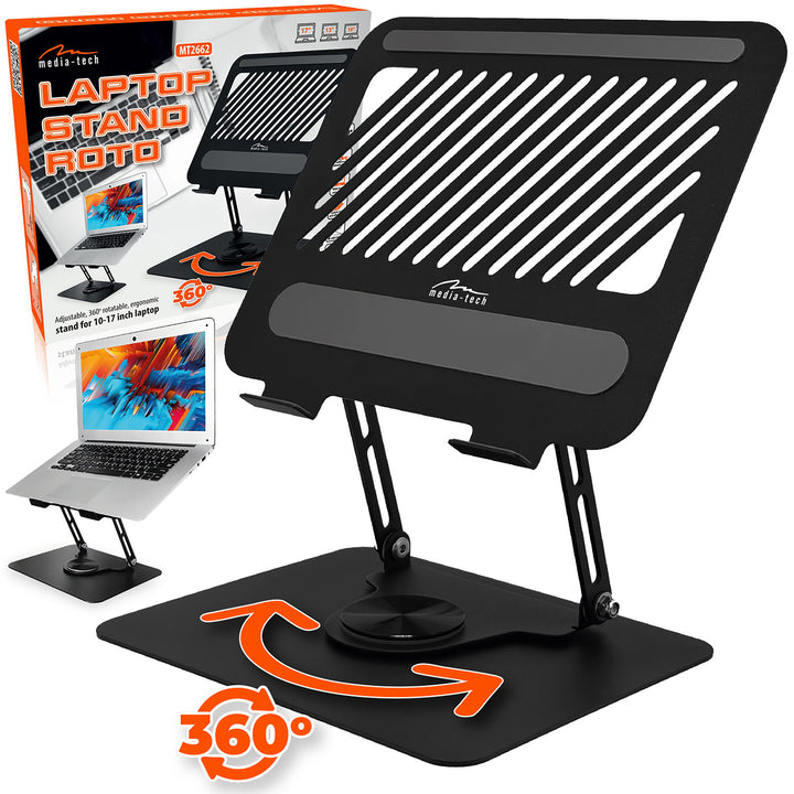 Supporto ergonomico regolabile e girevole per laptop 10-17, Media-Tech MT2662