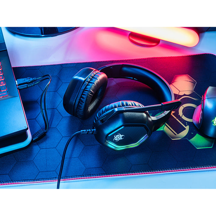 Cuffie da gioco Tracer, retroilluminazione RGB, microfono pieghevole, Gamezone GZ X3