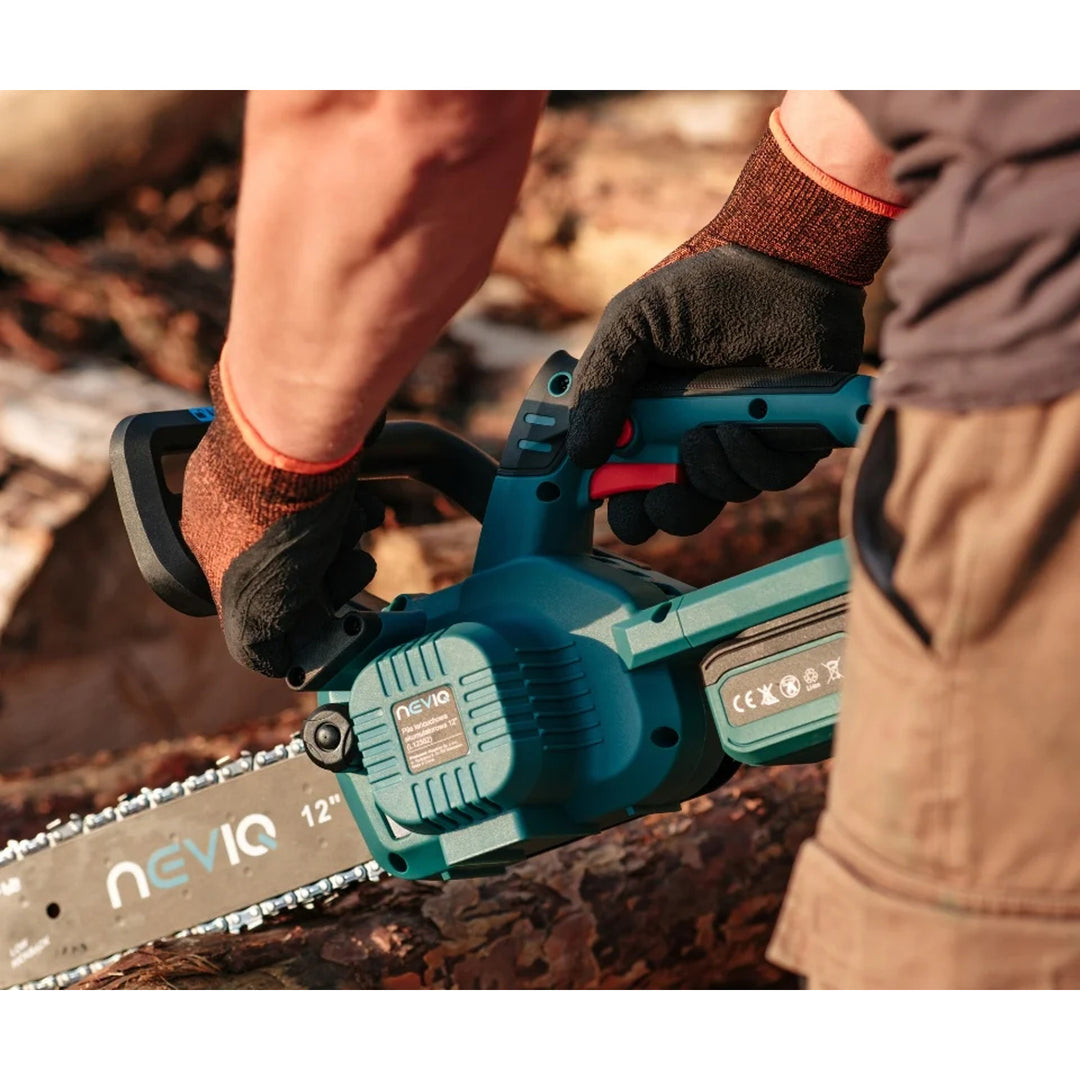 Motosega a batteria NEVIQ, barra 12'', 1000W, motore brushless, L12302